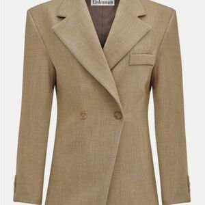 Source Unknown Nancy Double Breasted Cinched Waisted Blazer